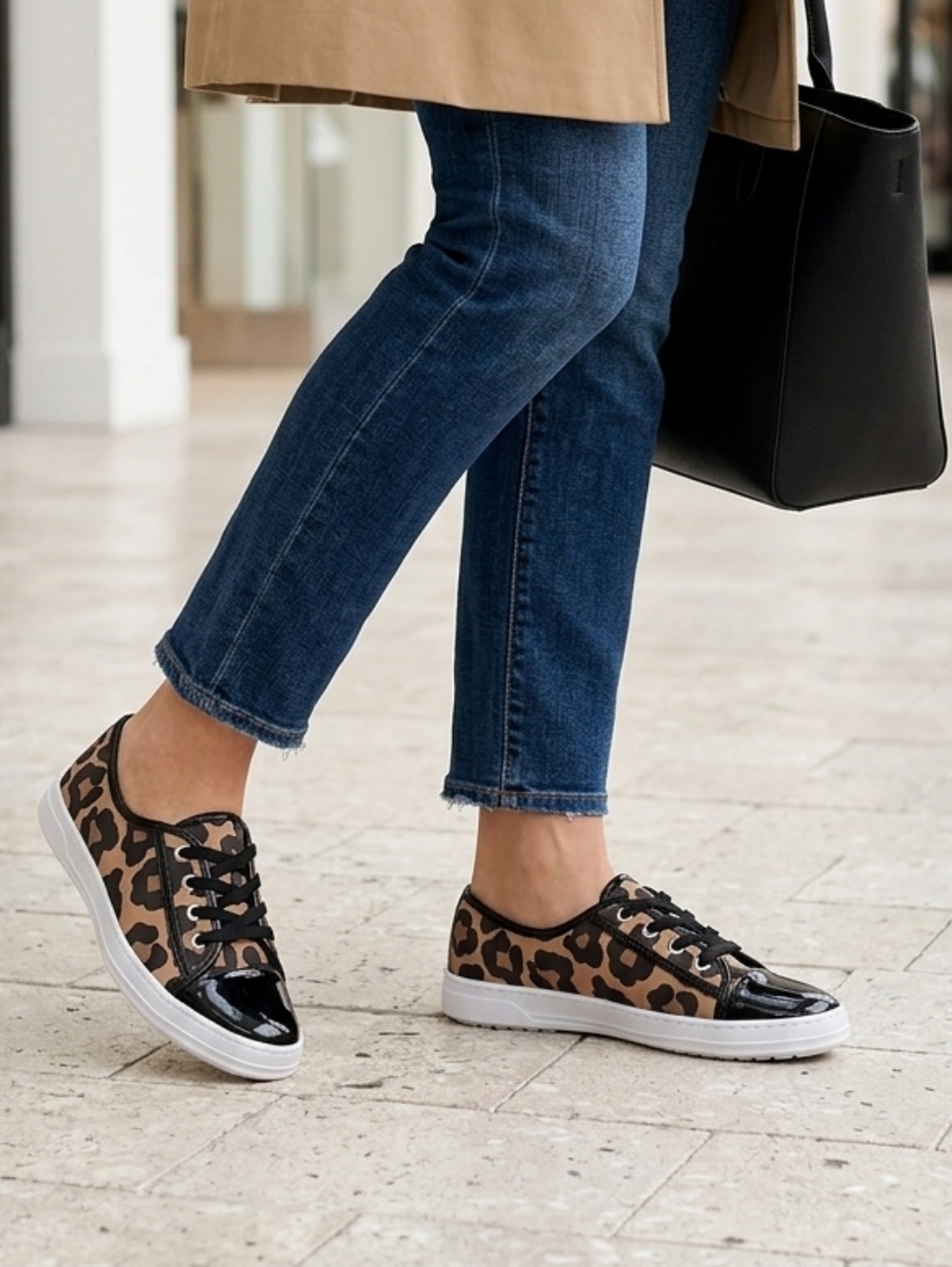 Anne Klein Leopard Zagger Fashion Sneaker